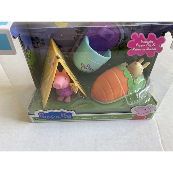 Peppa Pig Camping Sleepover Fun Playset Includes Peppa & Rebecca Rabbit Tent New - Picture 4 of 9